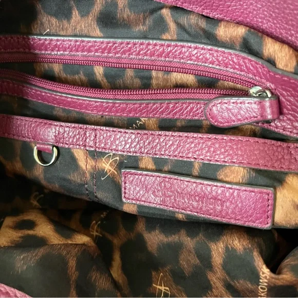 B. Makowsky Purple Leather Hobo Shoulder Bag - Picture 8 of 13